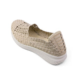 RELLA Beige Mesh Soft Walking Stretch Flats