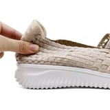 RELLA Beige Mesh Soft Walking Stretch Flats