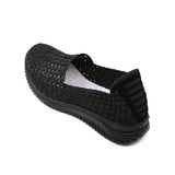RELLA Black Mesh Soft Walking Stretch Flats