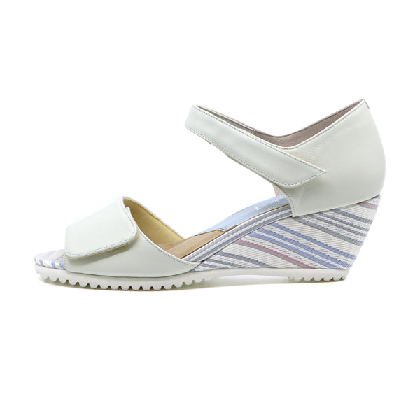 RISA Strap White Combi Wedges Sandals