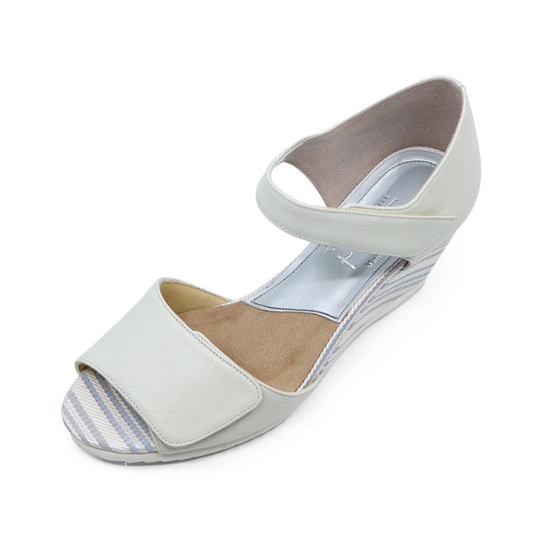 RISA Strap White Combi Wedges Sandals