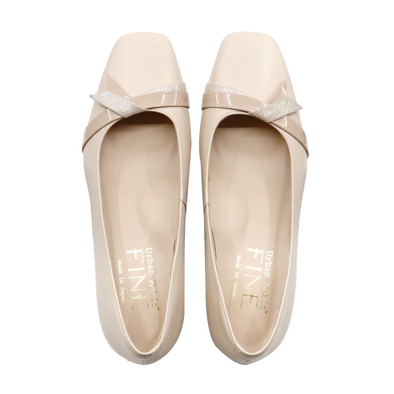 RIWA Beige Balanced Heel Pumps