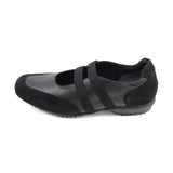 SACHIE Black Soft Walking Double Straps Flats