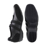 SACHIE Black Soft Walking Double Straps Flats