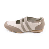 SACHIE Taupe Soft Walking Double Straps Flats