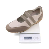 SACHIE Taupe Soft Walking Double Straps Flats