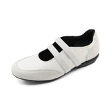 SACHIE Off White Soft Walking Double Straps Flats