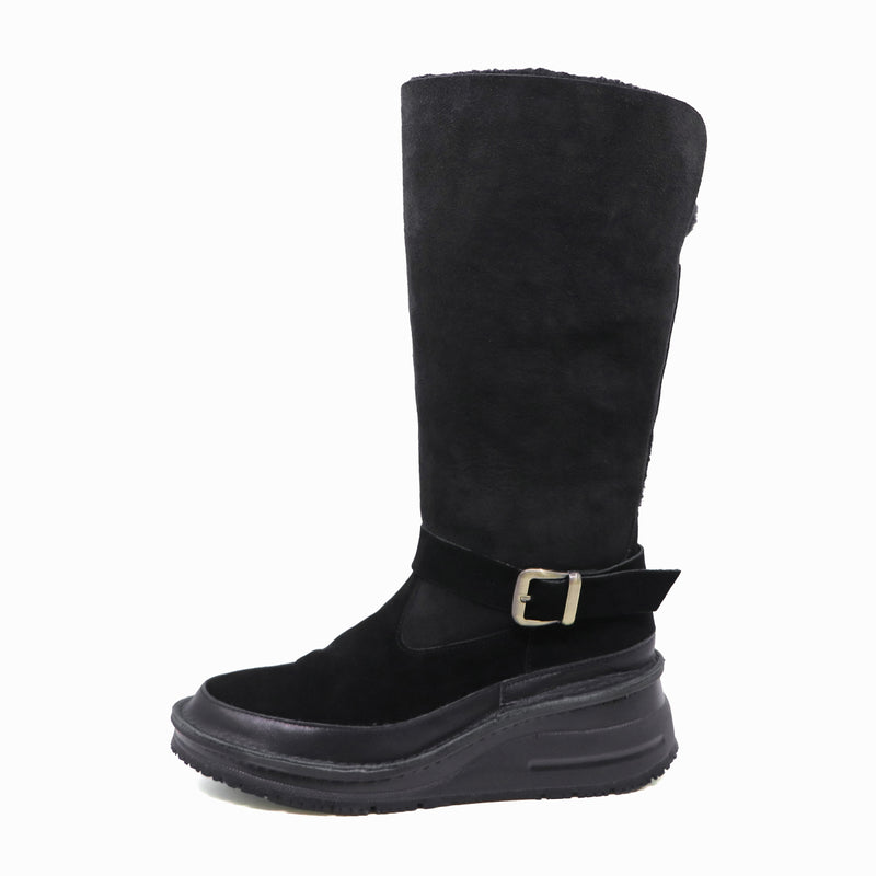 Saemi Black 2 Ways Anti-Slip Mouton Long Boots