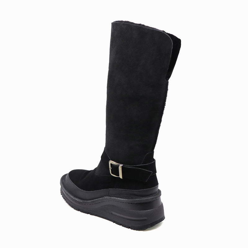 Saemi Black 2 Ways Anti-Slip Mouton Long Boots