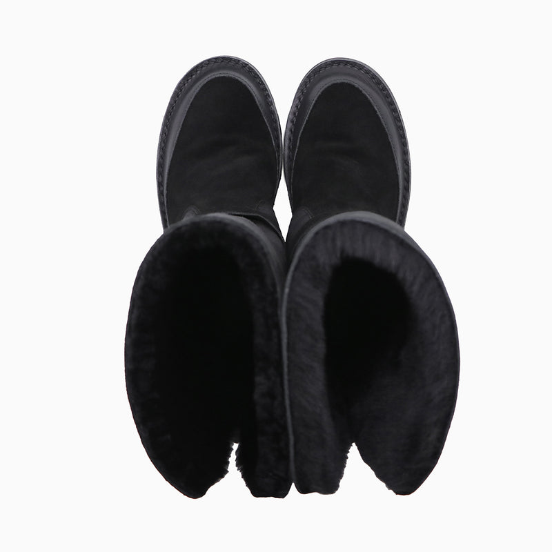 Saemi Black 2 Ways Anti-Slip Mouton Long Boots