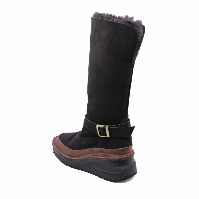 Saemi Dark Brown 2 Ways Anti-Slip Mouton Long Boots