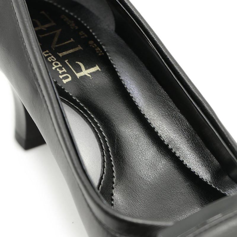 Sanae Black Balanced Heel Pumps