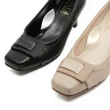 Sanae Black Balanced Heel Pumps