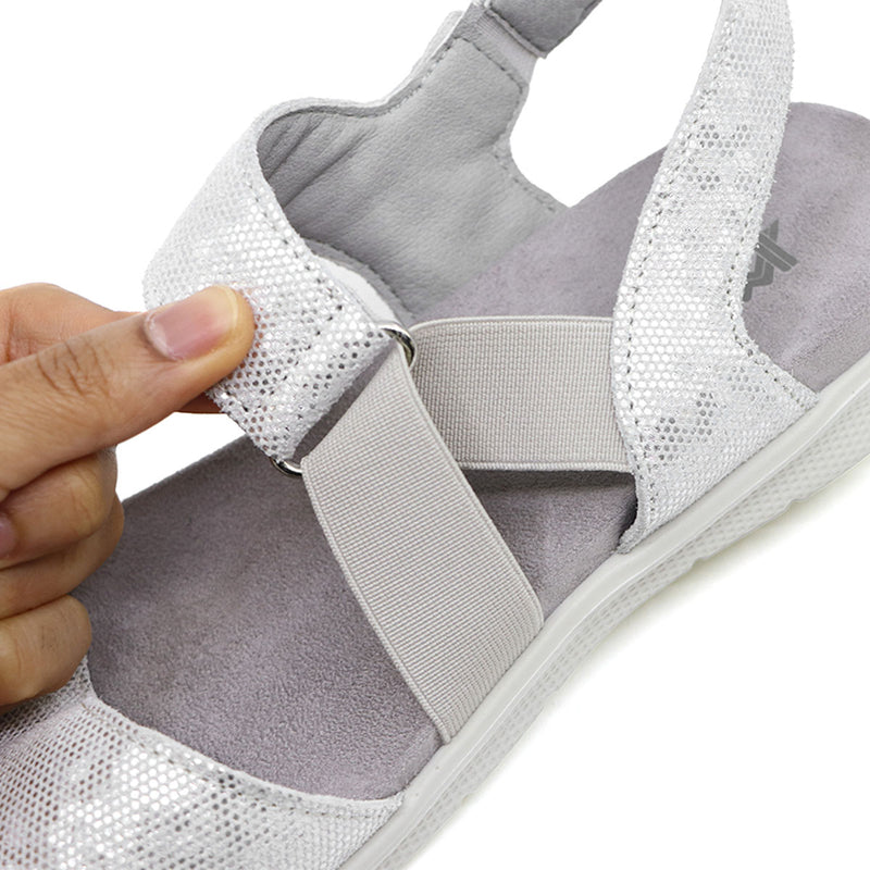 SAVANA Silver Soft Walking Sandals