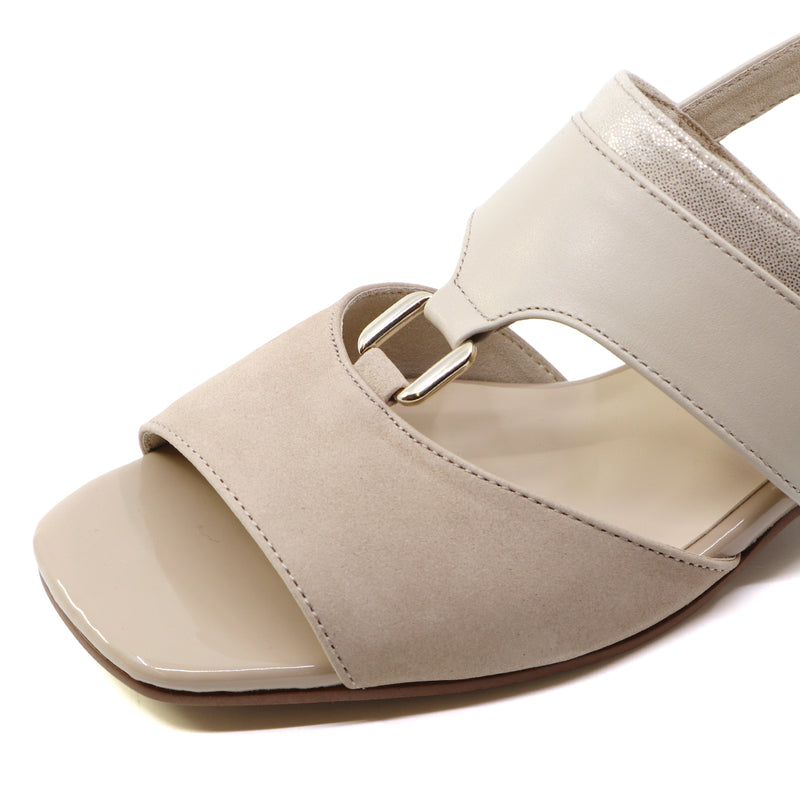 SAYU Beige Combi BALANCED HEEL SANDALS