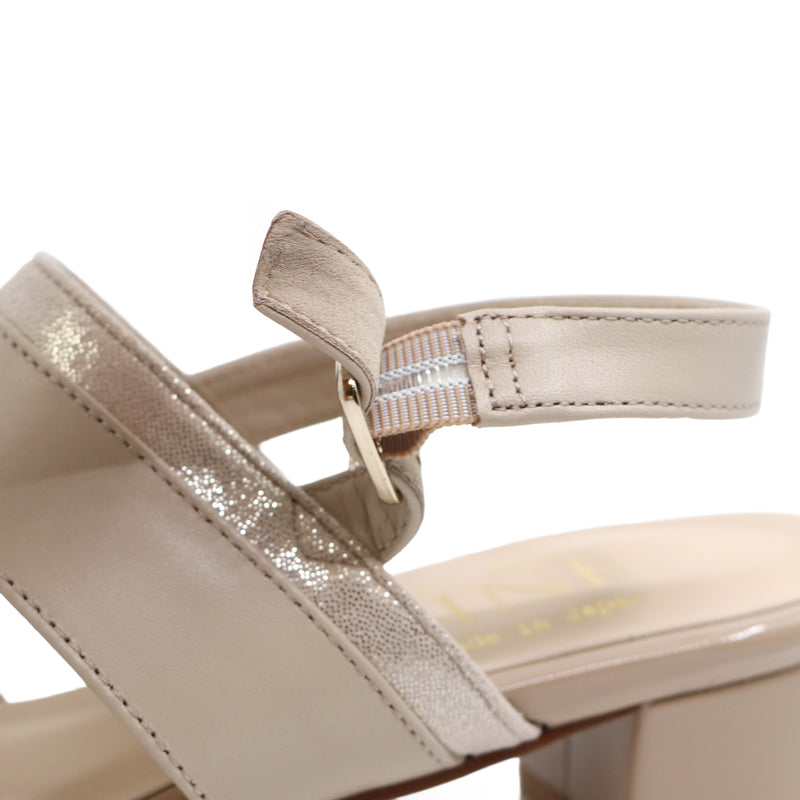 SAYU Beige Combi BALANCED HEEL SANDALS
