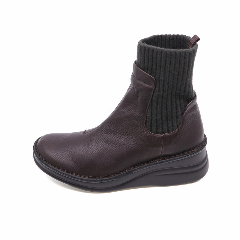 Setsu Dark Brown Real Support Sock Boots