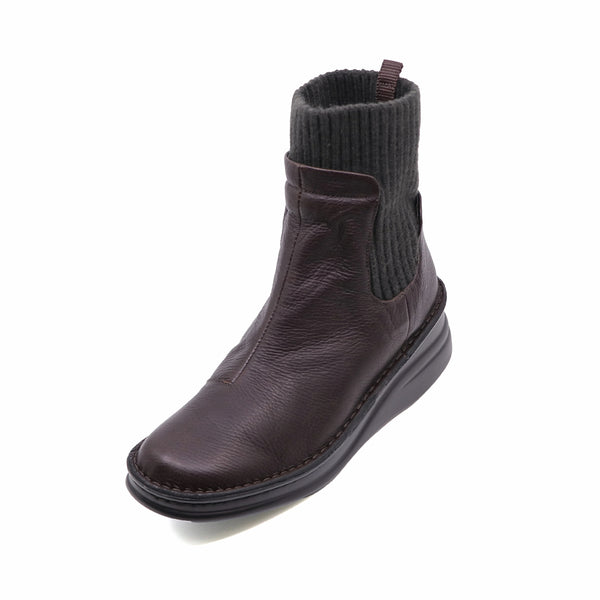 Setsu Dark Brown Real Support Sock Boots