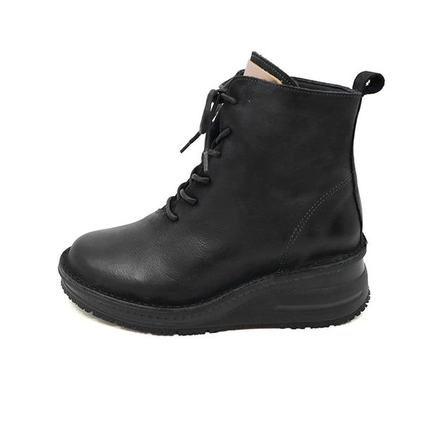 SUKA Black Anti Slip Wide Fit Leather Boots
