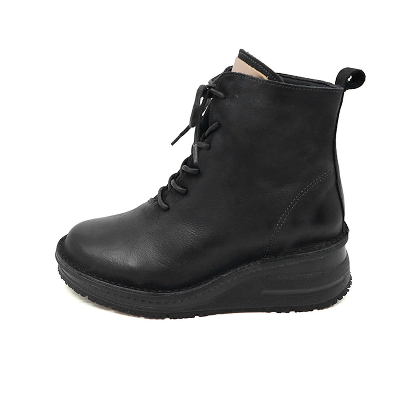 SUKA Black Anti Slip Wide Fit Leather Boots