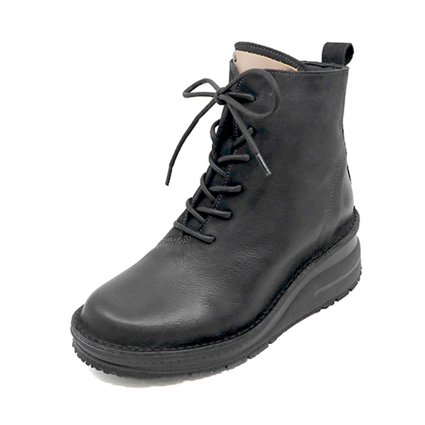 SUKA Black Anti Slip Wide Fit Leather Boots
