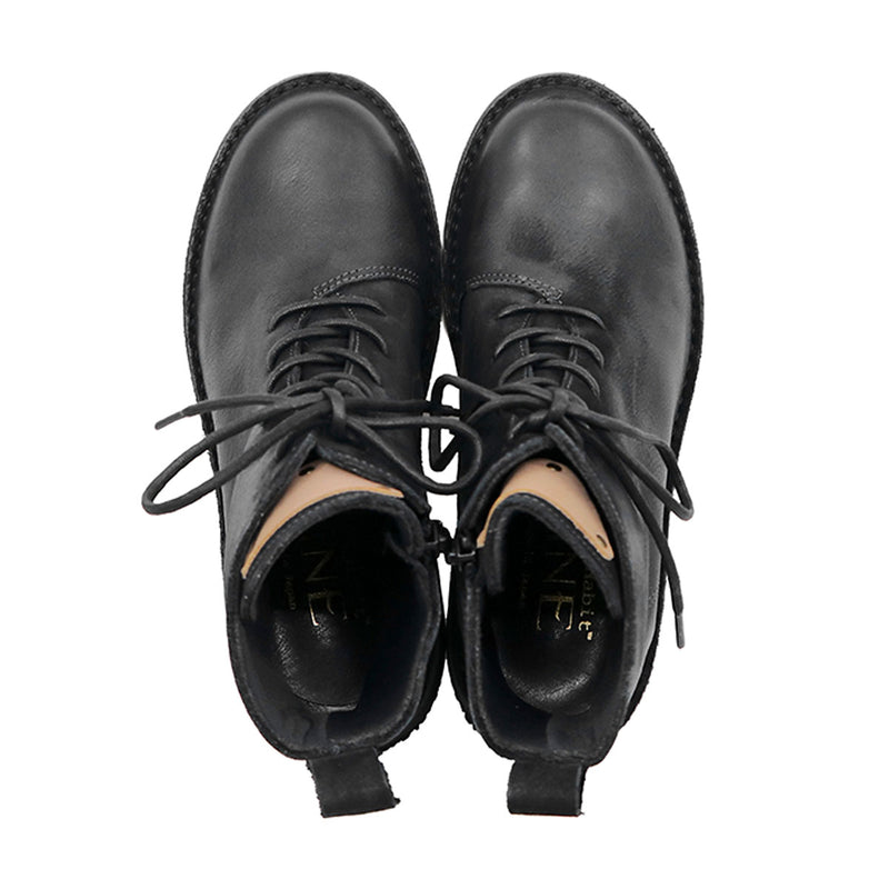 SUKA Black Anti Slip Wide Fit Leather Boots