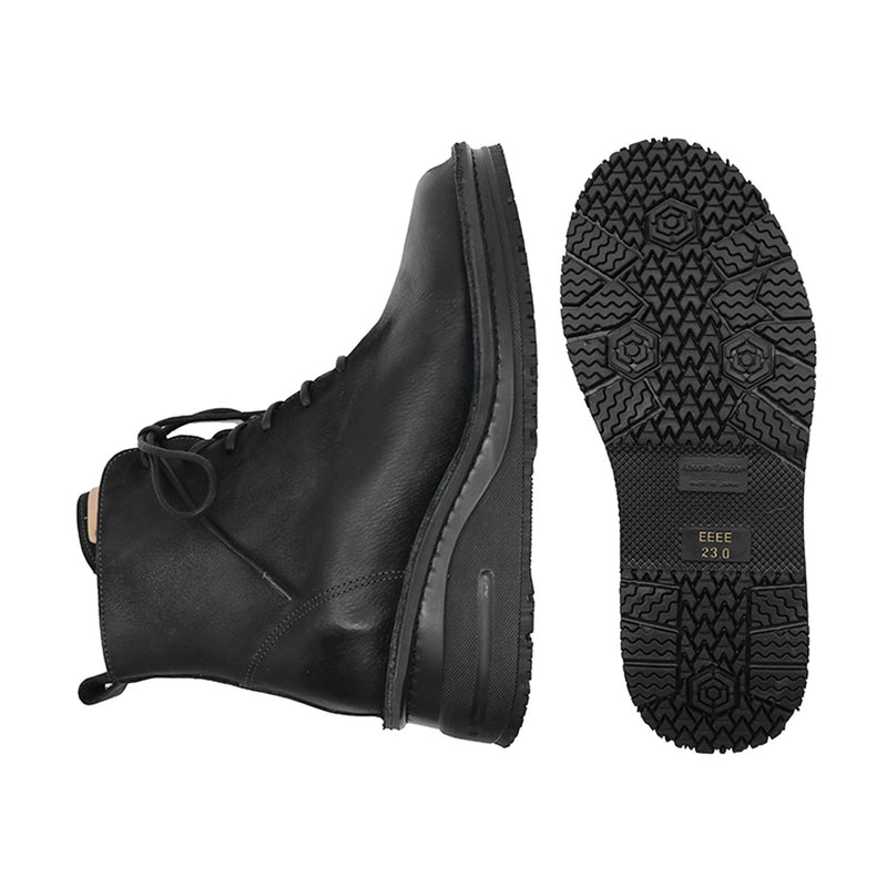 SUKA Black Anti Slip Wide Fit Leather Boots