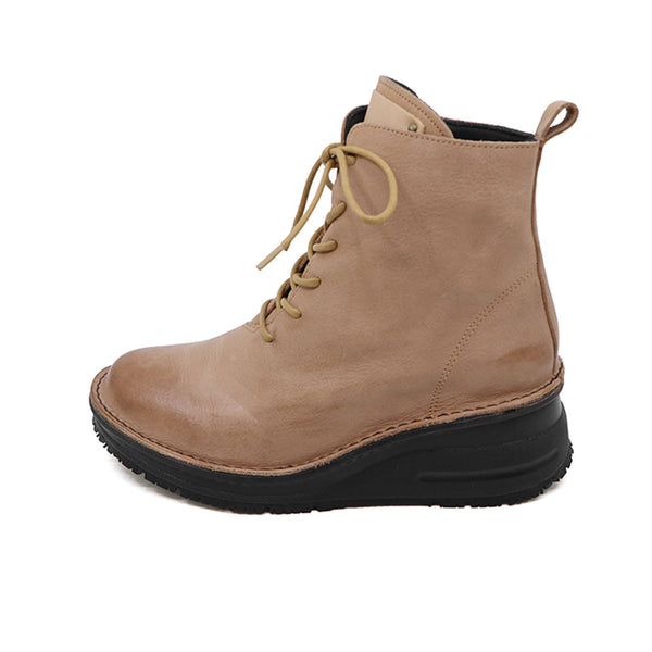 SUKA Camel Anti Slip Wide Fit Leather Boots