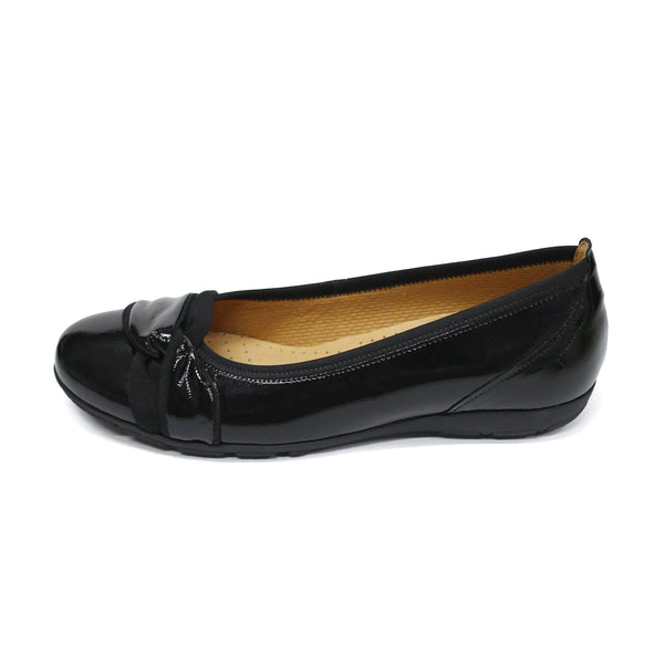 Tatia Black Enamel Hovercraft Flats