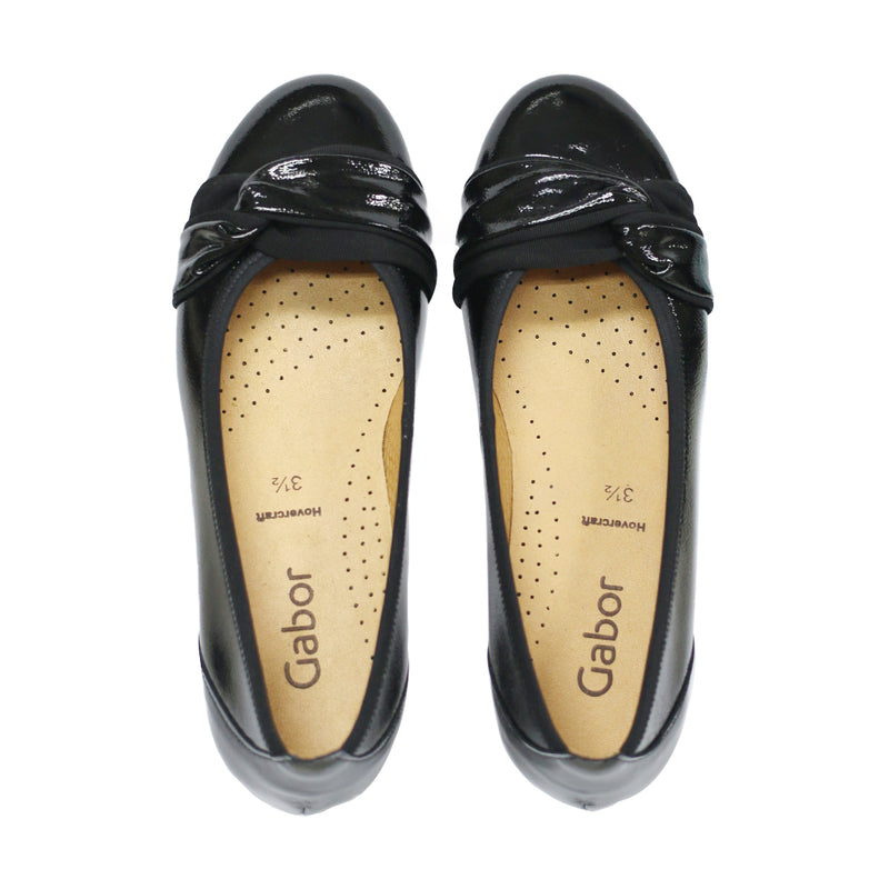 Tatia Black Enamel Hovercraft Flats