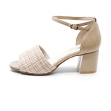 TINA Beige Block Heel Sandals