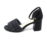 TINA Black Block Heel Sandals