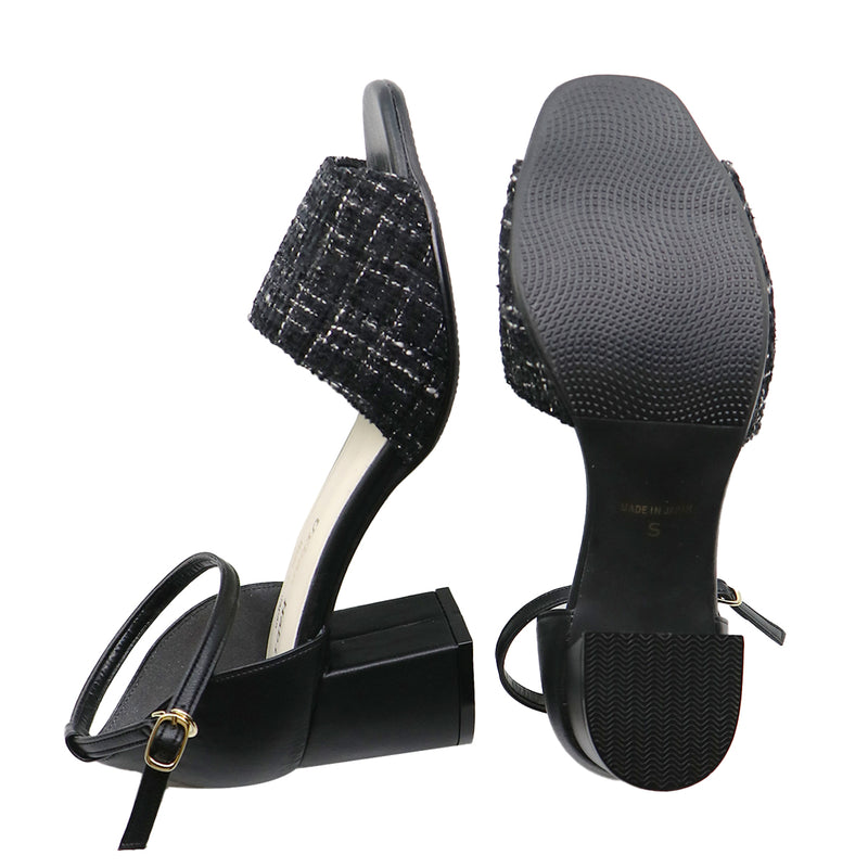 TINA Black Block Heel Sandals