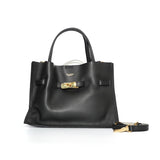 TRERO M Black/Grey 2 ways Leather Tote