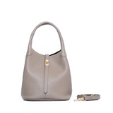 TRERO BUCKET Taupe-Black 2 Ways Leather Bag