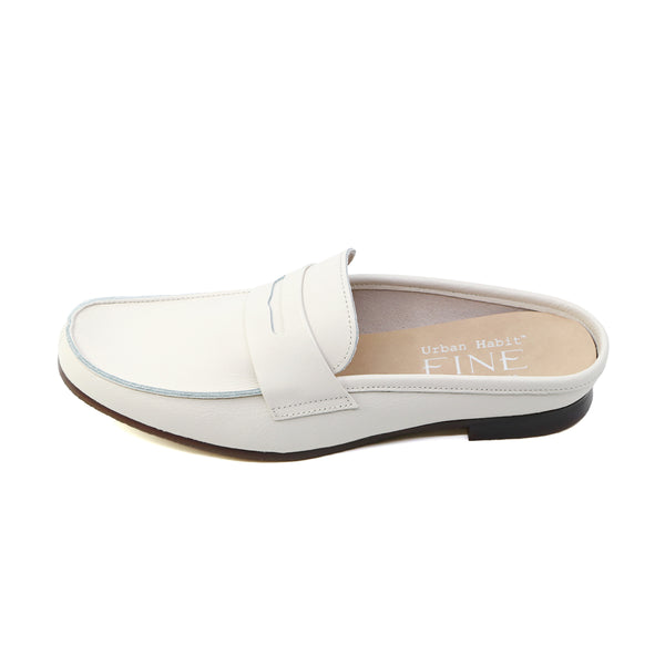 YU-AN Ivory Mule Sandals