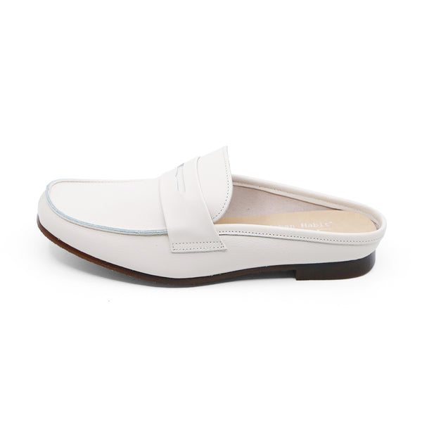YU-AN Ivory Mule Sandals