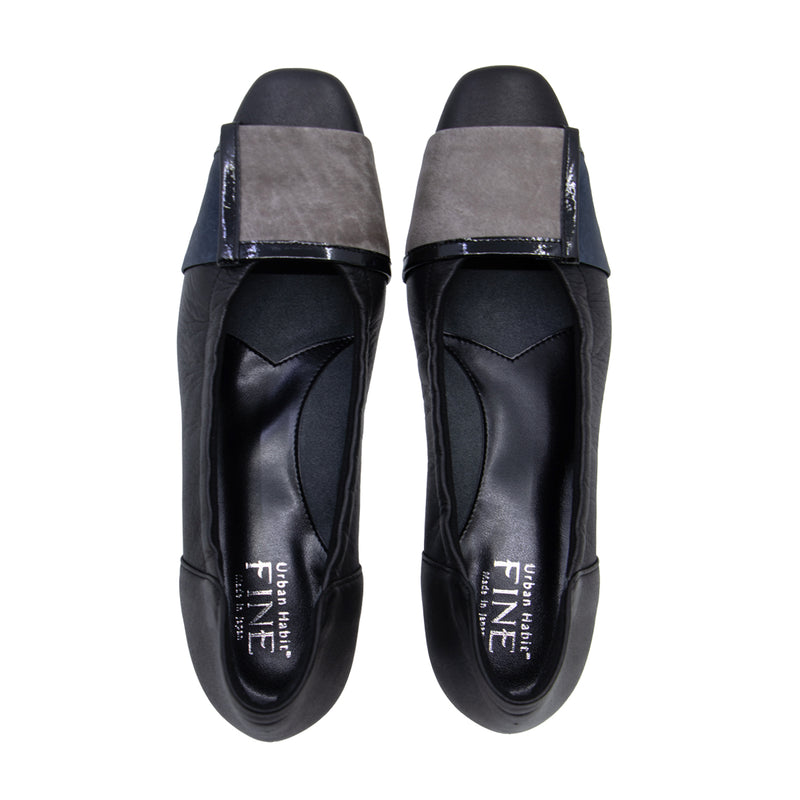 Yuo Black Combi Soft Walking Heels