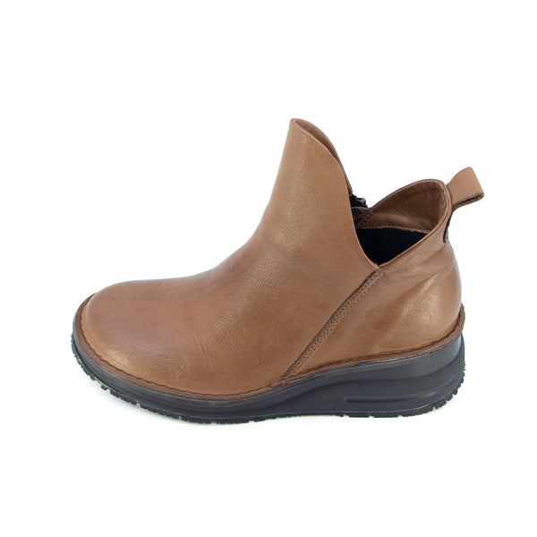 EWA Dark Brown Anti Slip Wide Fit Short Boots