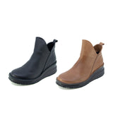EWA Dark Brown Anti Slip Wide Fit Short Boots
