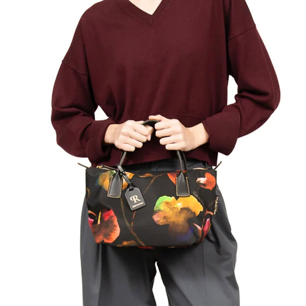 ROBERTINA MINI (ND) Flower Tote Bag Black