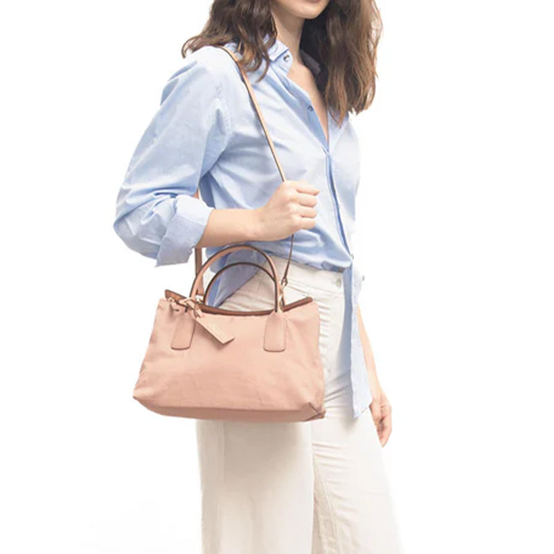 GIULIETTA 30 (MINI) LINYLEN TOTE Toast-Off white