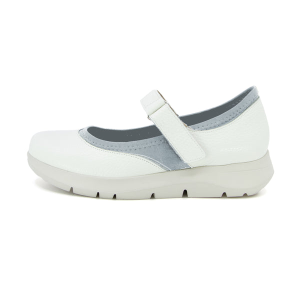 Himari White Soft Walking Sneaker Strap Flats