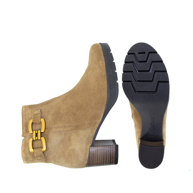 Jara Dark Gold Soft Walking Heel Boots