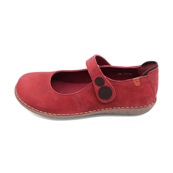 PASS BUTTON wine STRAP FLATS