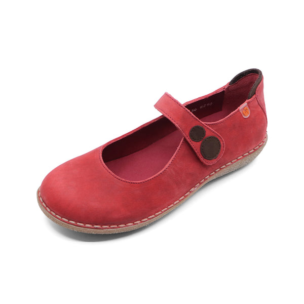 PASS BUTTON wine STRAP FLATS