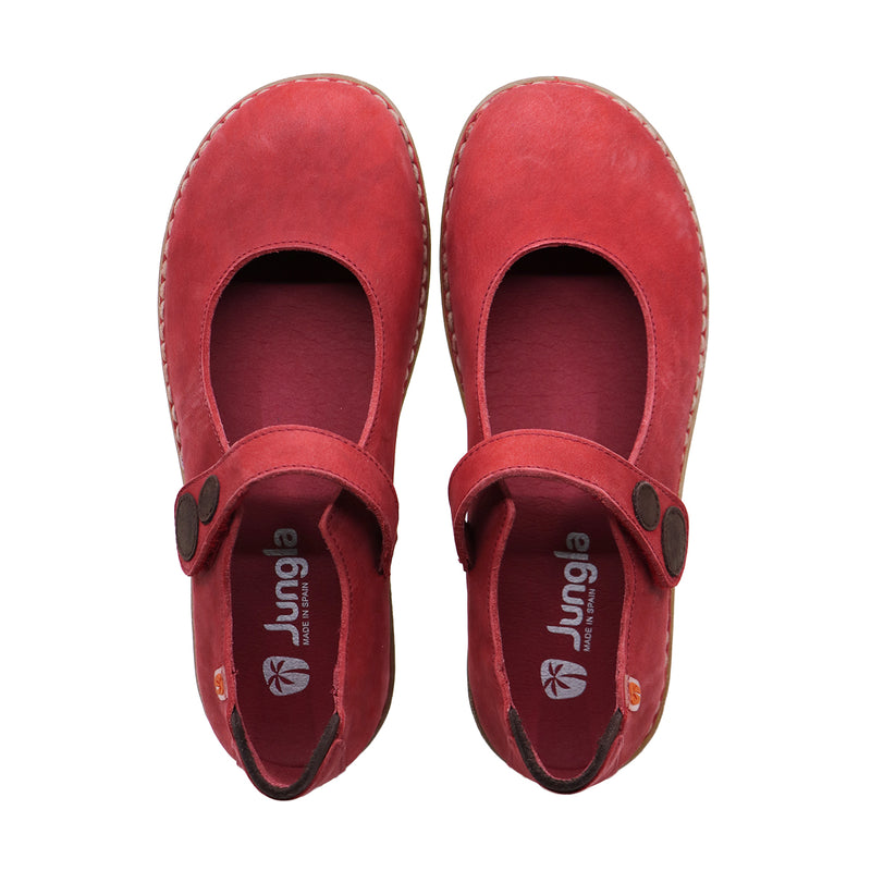 PASS BUTTON wine STRAP FLATS