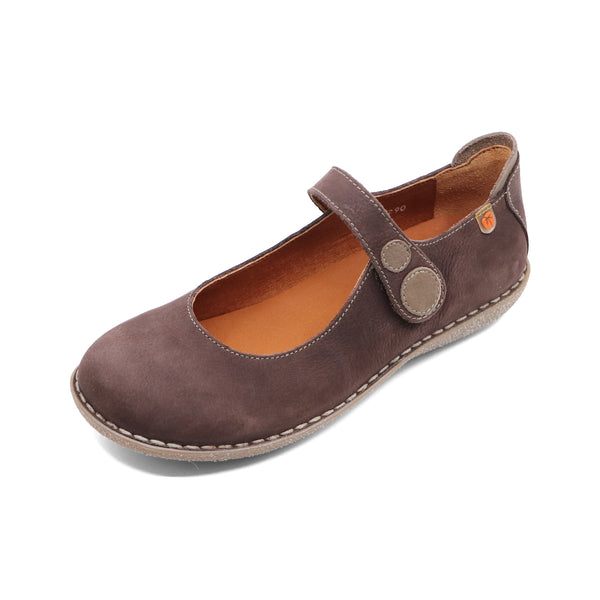 PASS BUTTON Mist Grey STRAP FLATS