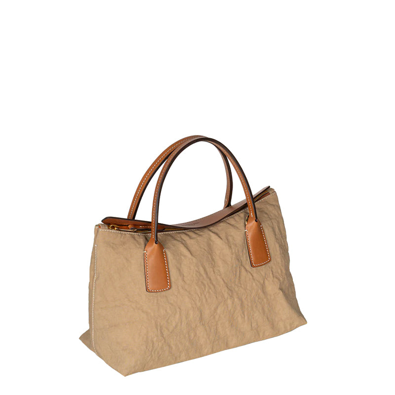 GIULIETTA 30 (MINI) LINYLEN TOTE Toast-Off white