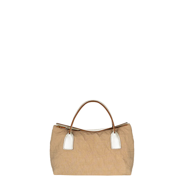 GIULIETTA 30 (MINI) LINYLEN TOTE Toast-Off white